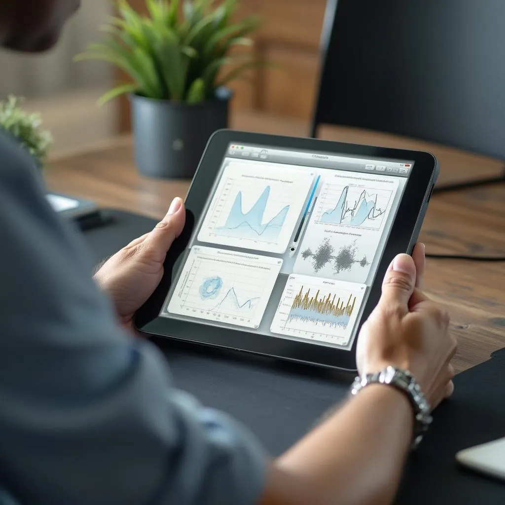 Digital resource guide on tablet device